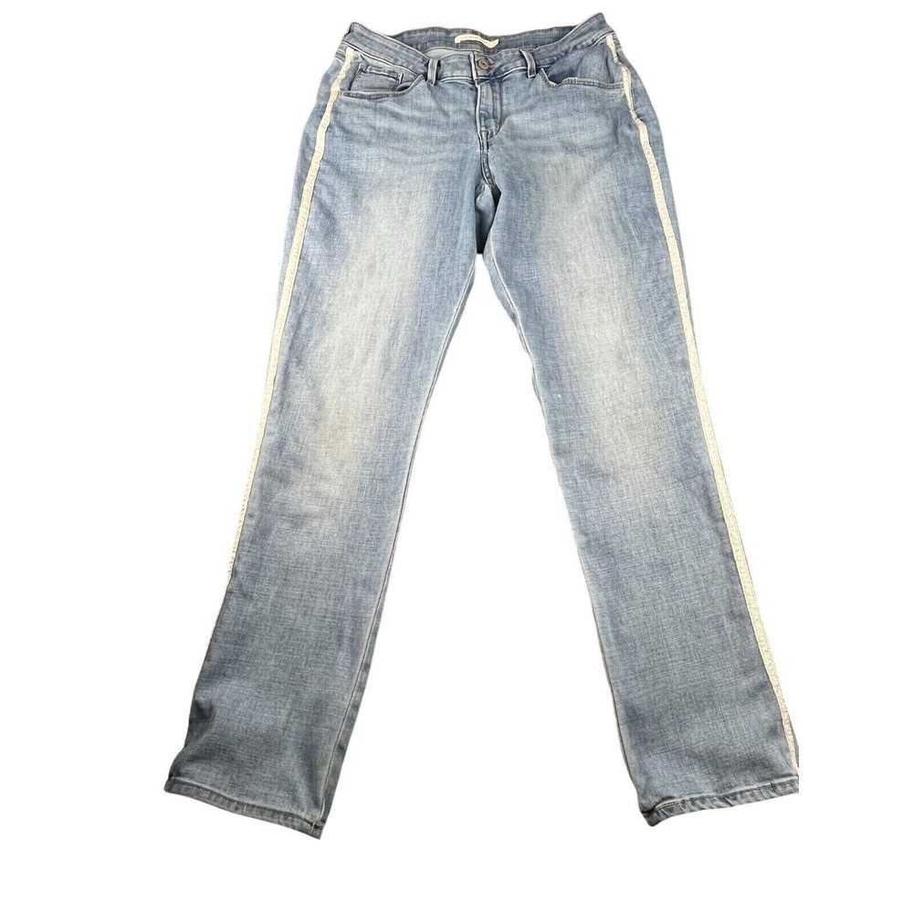 Levis Womens Classic Mid Rise Skinny Jeans Size 31 Light Blue Denim Cotton Polye